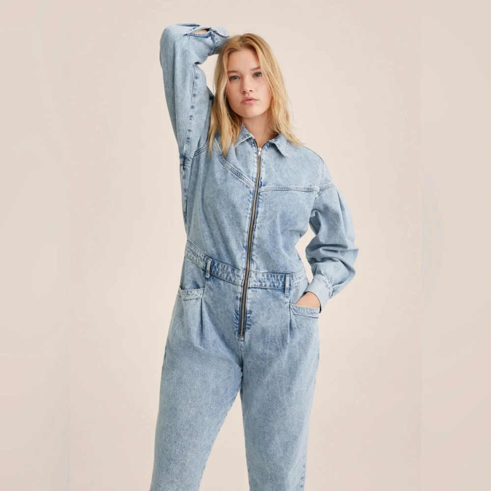 Mango Denim jumpsuit with zipper - Picture 6 of 10